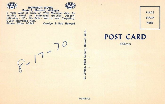 Howards Motel - Old Postcard (newer photo)